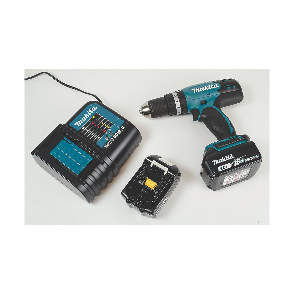 Makita Combi Hammer Drill Cordless 18V 2x3Ah Li-Ion DHP453SFE Compact Heavy Duty - Image 3