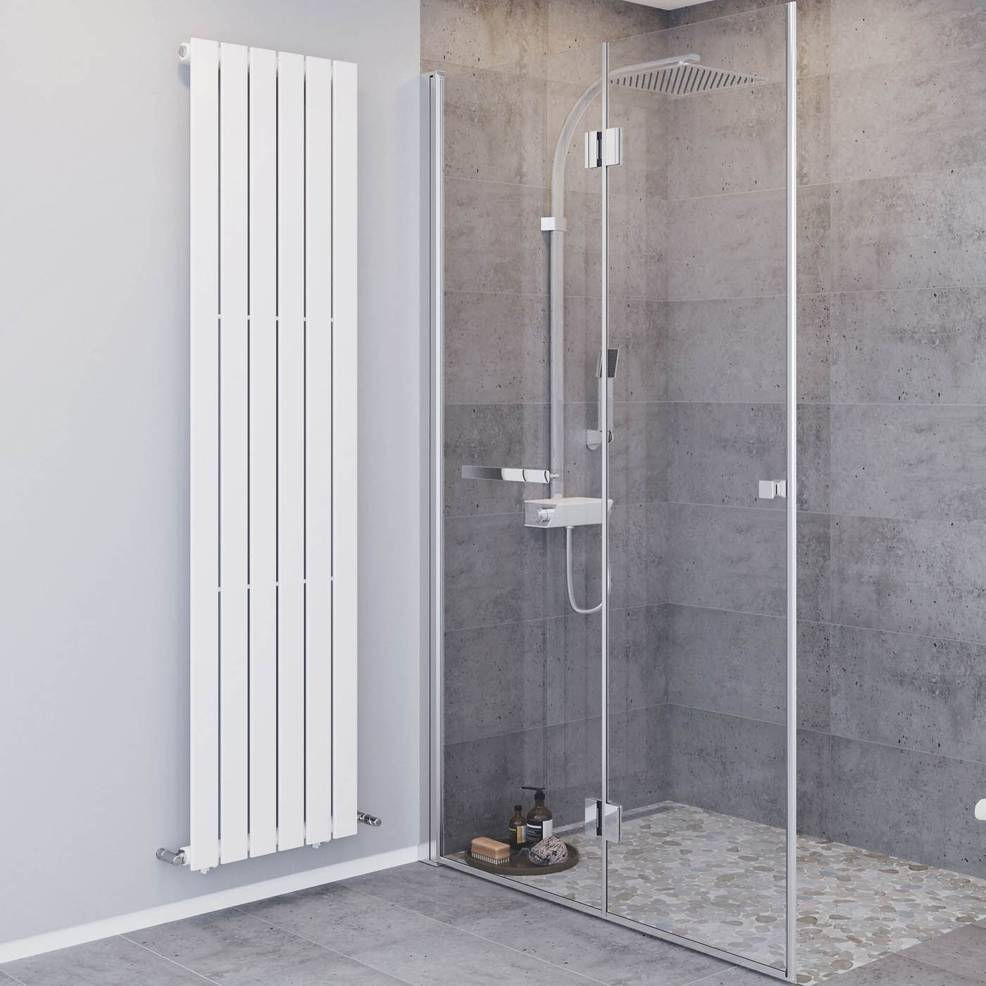 Blyss Designer Radiator White Faringdon 20161893 Vertical 2598BTU W452xH1800mm - Image 2