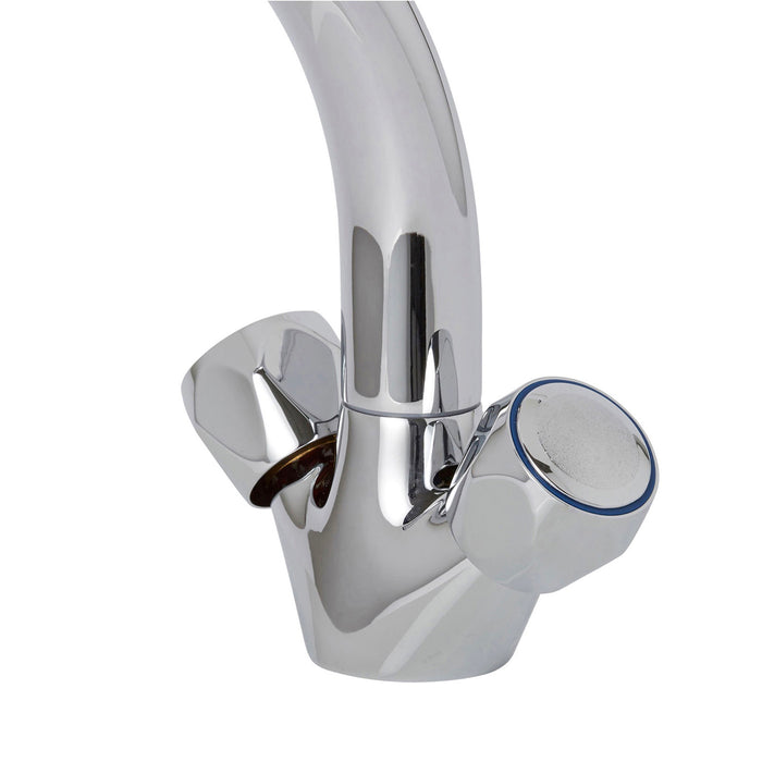 Keld Monobloc Tap Chrome Effect Kitchen Mixer Swivel Basin Tap - Image 2