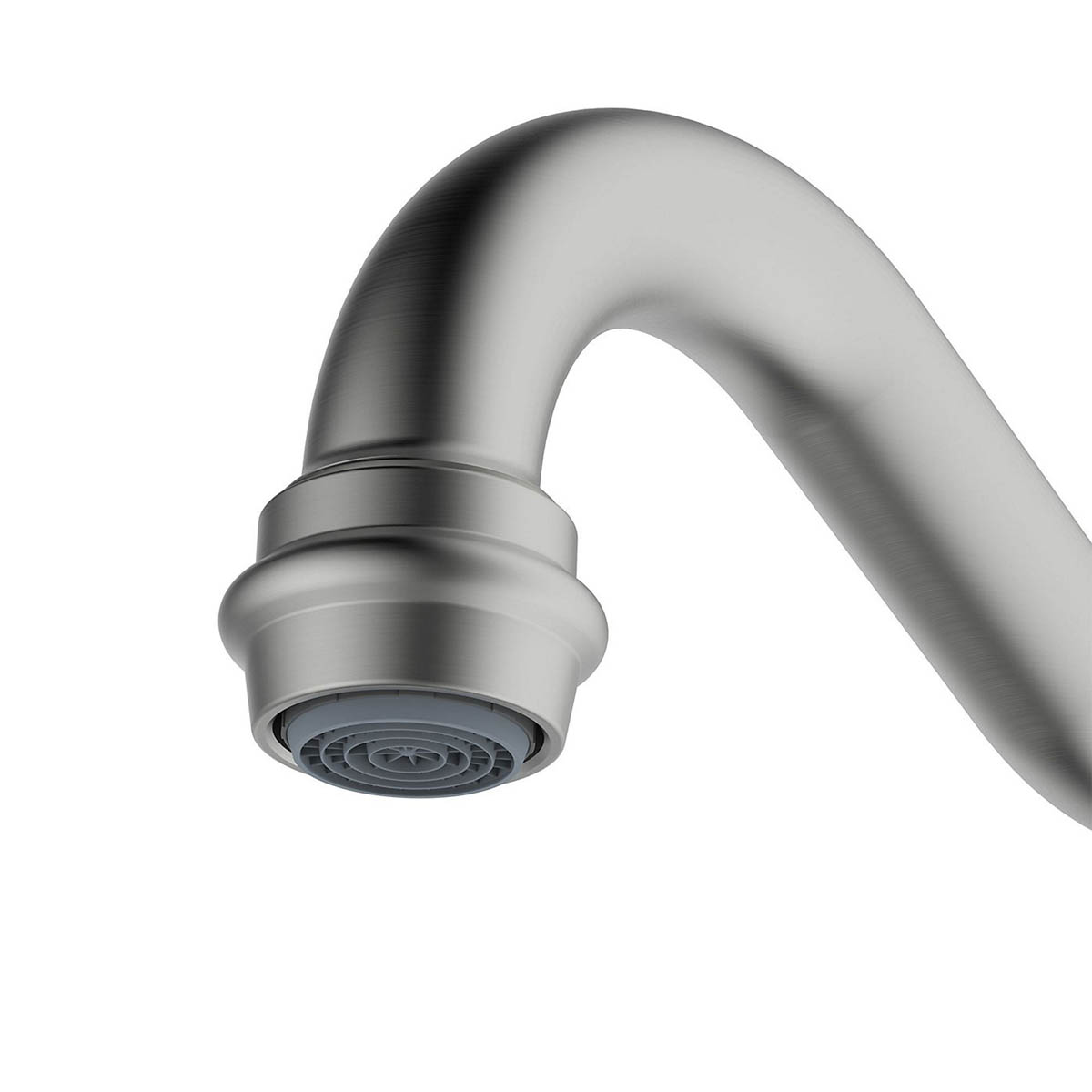 Kitchen Sink Tap Mixer Nickel Effect Single Side Lever Brass Swivel Spout Faucet - Image 4