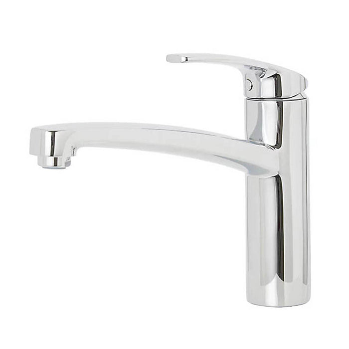 Kitchen Tap Mixer Single Lever Chrome Effect Swivel Spout Aerator 5 Bar - Image 1