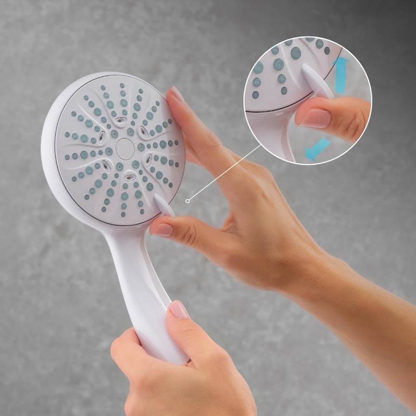 Mira Shower Head White Round Universal 4 Spray Settings Rub-Clean Nozzles 110mm - Image 3