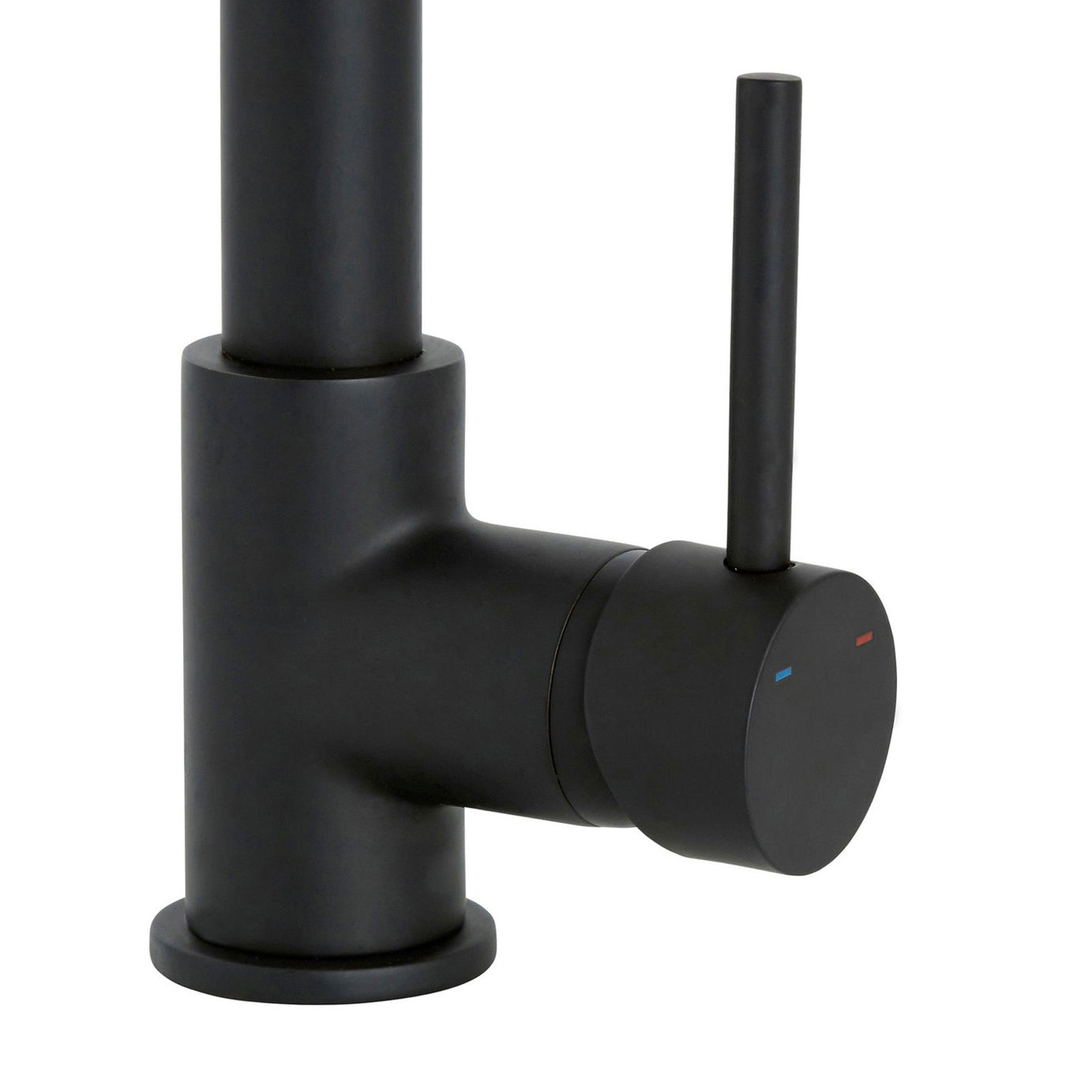 Kitchen Sink Tap Mixer Matt Black Single Side Lever Spring Neck Modern Faucet - Image 2