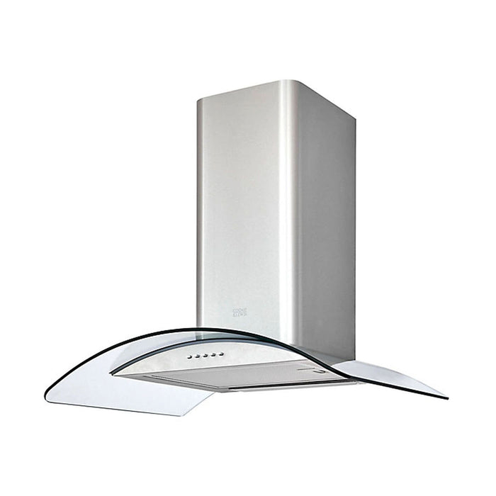 Cooke & Lewis Cooker Hood Extractor Fan Stainless Steel Curved Glass (W) 60cm - Image 1