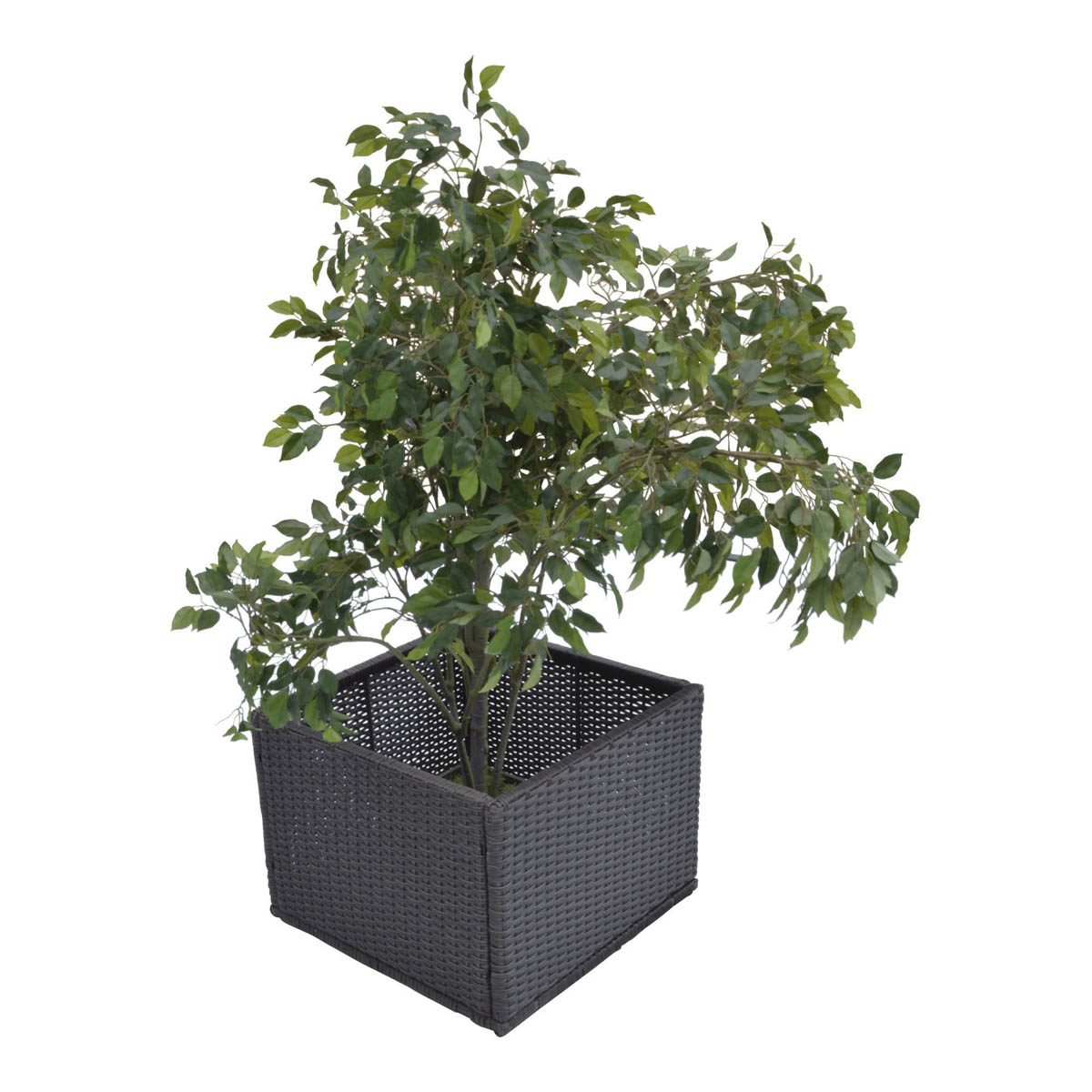 Square Planter Rattan Effect Lightweight (H)121cm (W)66cm - Image 2