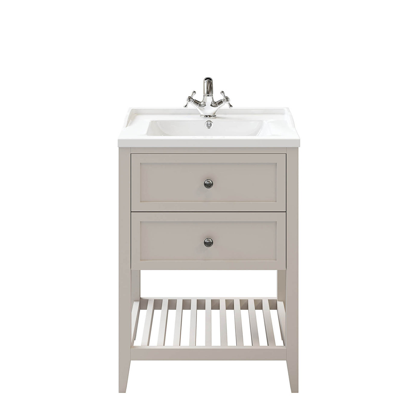 Bathroom Vanity Unit Perma Satin Grey Freestanding Storage Cabinet Furniture - Image 4