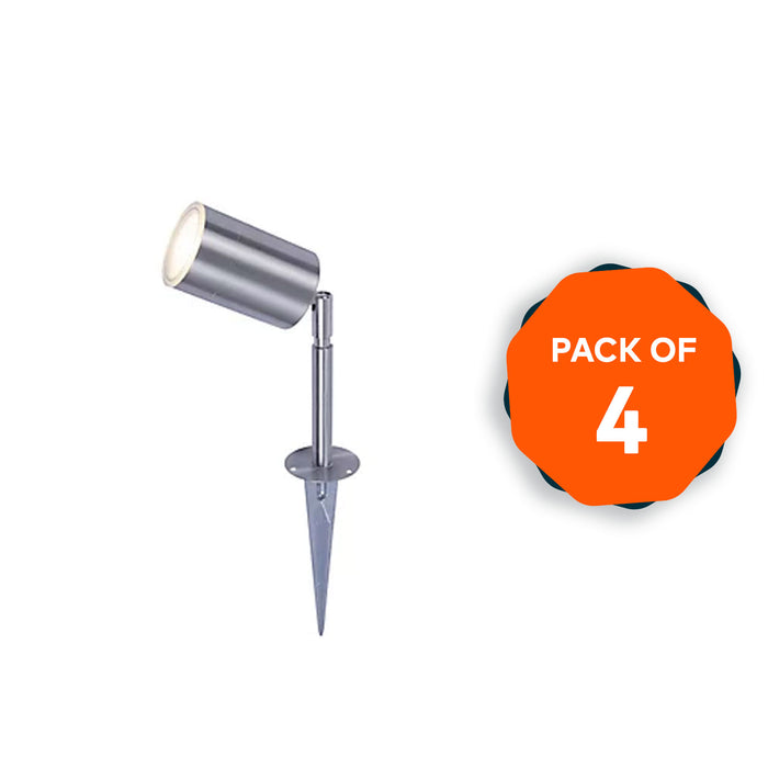 Garden Light LED Spike Main Powered Steel Warm White Spotlight Path Pack Of 4 - Image 2