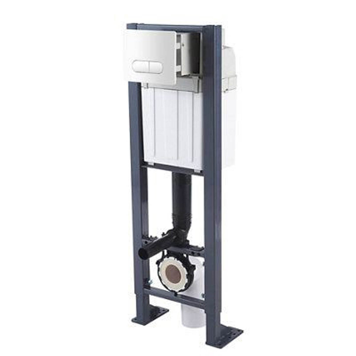 Zagar Concealed Toilet Cistern Wall Hung Frame Bathroom WC Grey (H)121.8cm - Image 1