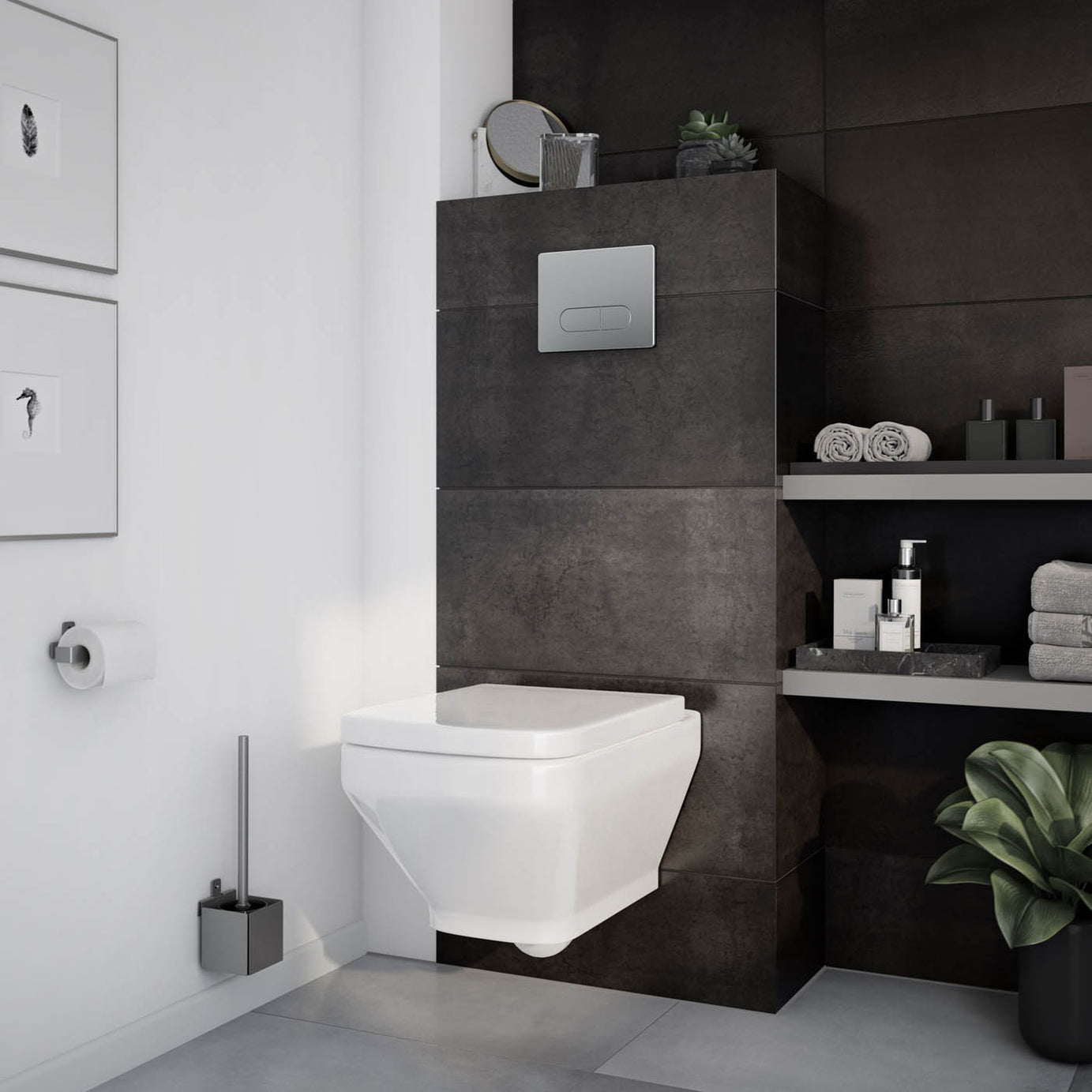 Zagar Concealed Toilet Cistern Wall Hung Frame Bathroom WC Grey (H)121.8cm - Image 3