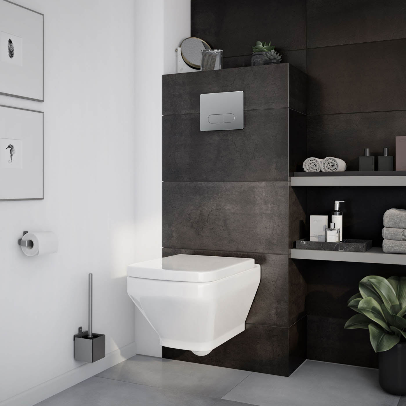 Zagar Concealed Toilet Cistern Wall Hung Frame Bathroom WC Grey (H)121.8cm - Image 3
