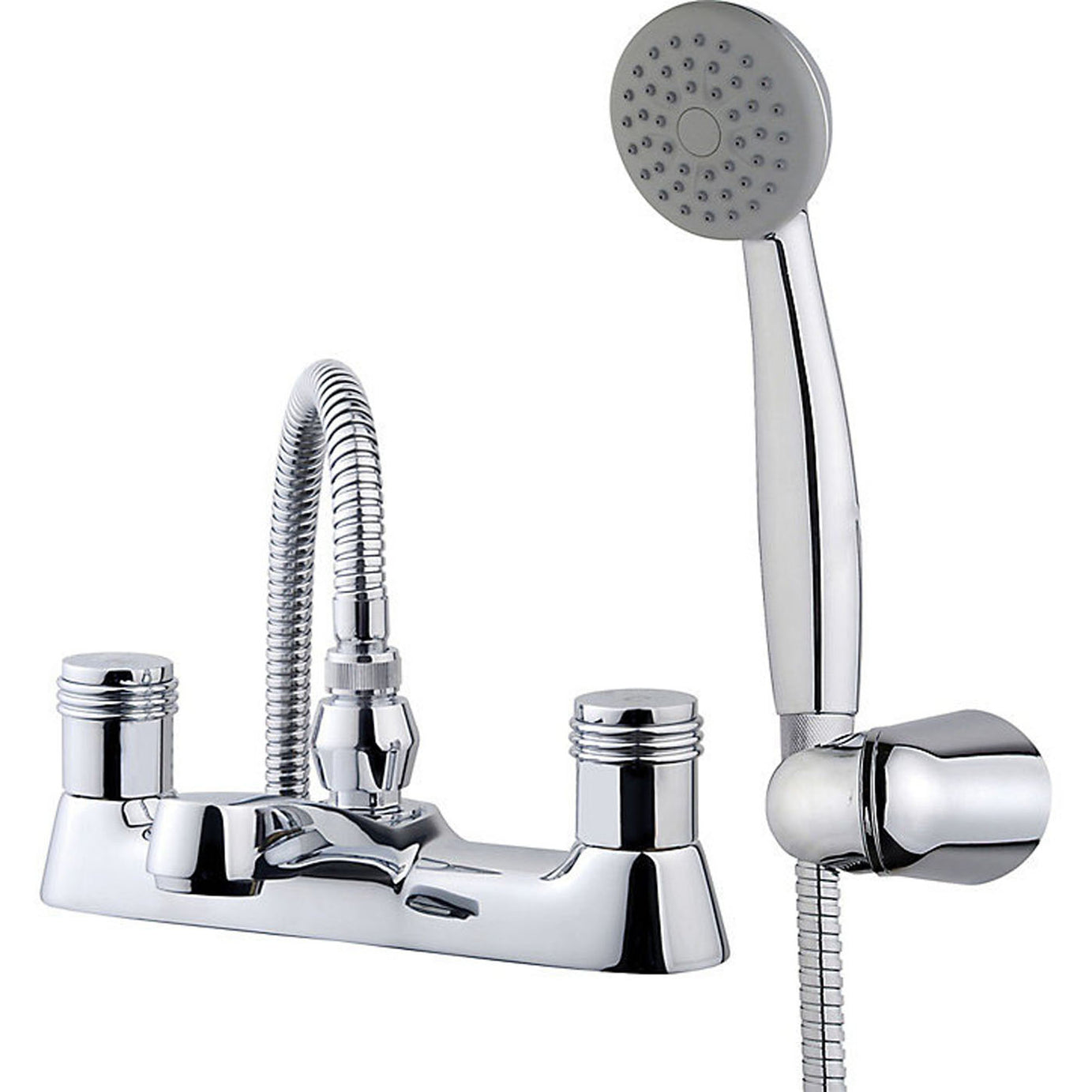 Bath Filler Tap Mixer With Hand Held Set Chrome ¼ Turn Operation Round Head - Image 1