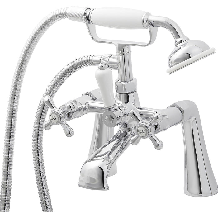 GoodHome Bath Shower Mixer Tap Etel Victorian Style Traditional Style Chrome - Image 2