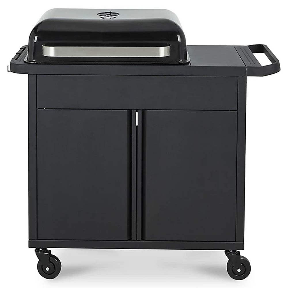 Barbecue Charcoal Grill Black Wheeled Portable Outdoor Garden Camping Storage - Image 1