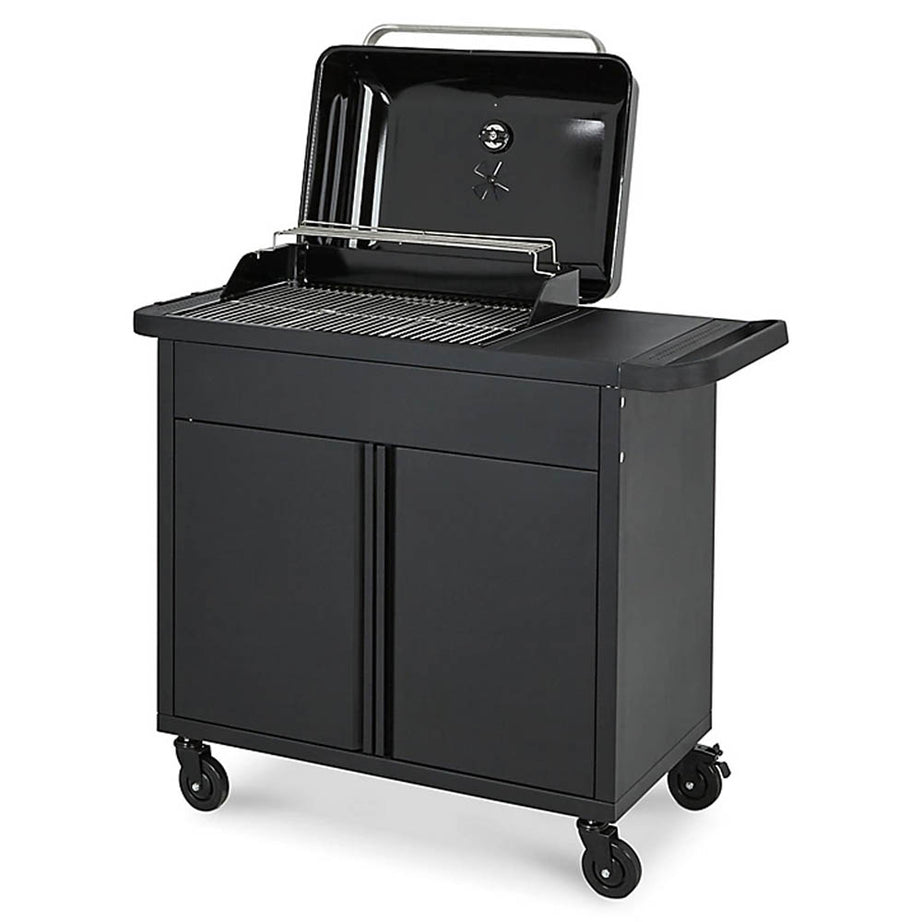 Barbecue Charcoal Grill Black Wheeled Portable Outdoor Garden Camping Storage - Image 3