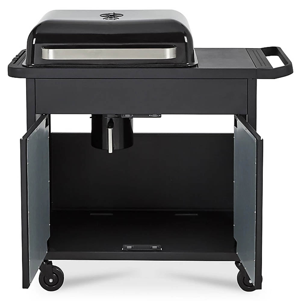 Barbecue Charcoal Grill Black Wheeled Portable Outdoor Garden Camping Storage - Image 4