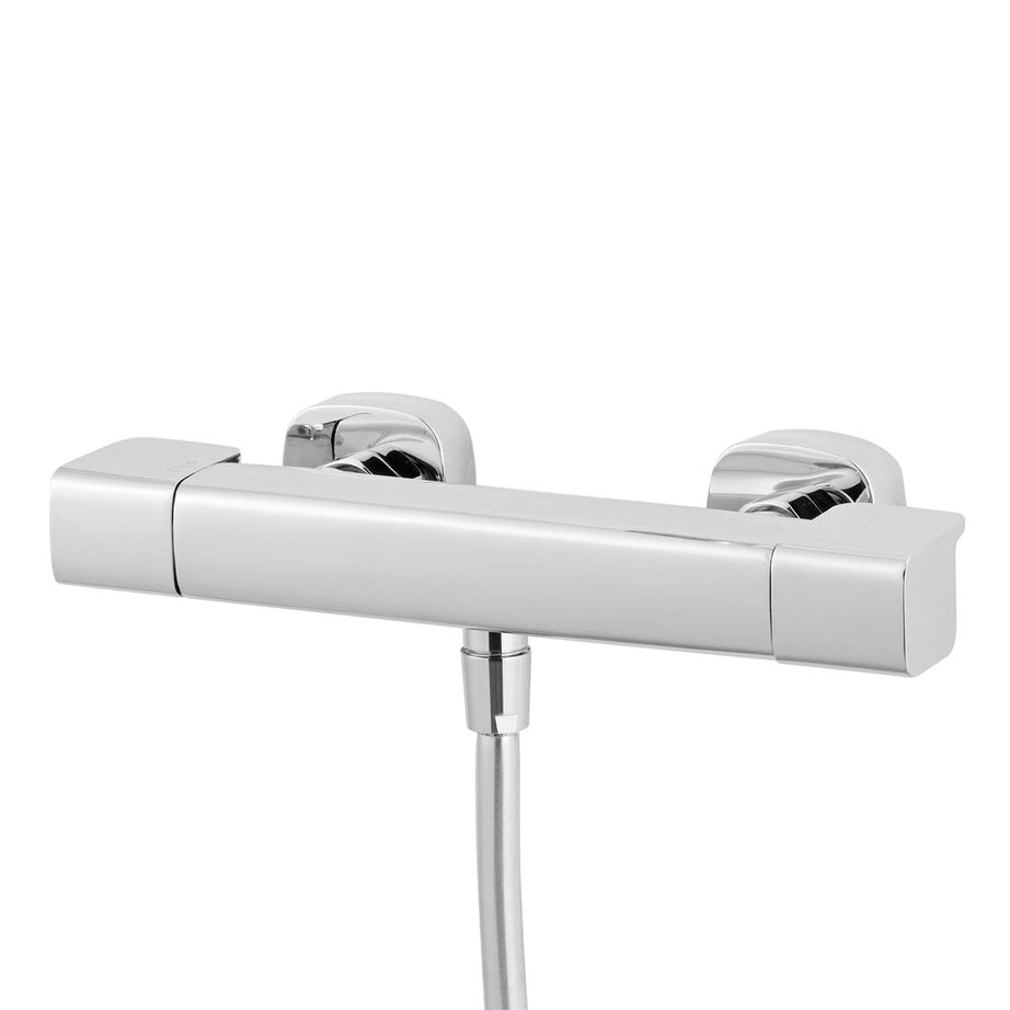 Thermostatic Mixer Shower 3 Spray Pattern Brass Square Head Modern Bathroom - Image 7