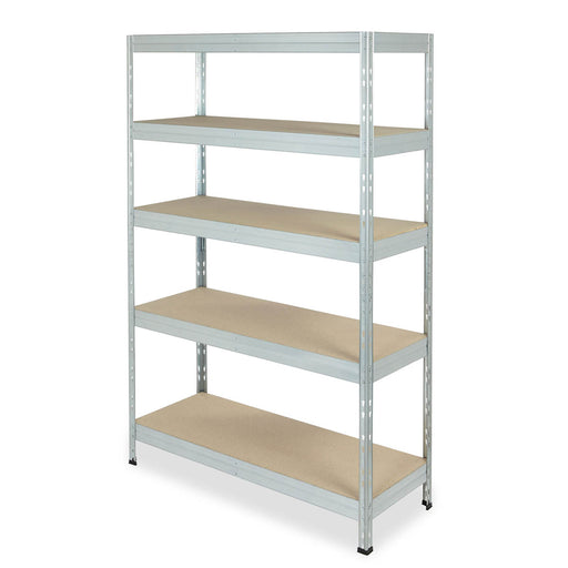 Garage Shelving Unit 5 Tier Racking HDF Steel Grey (H)1800mm (W)1200mm (D)450mm - Image 1