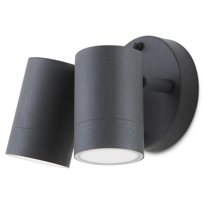 Wall Lights LED 2 Lamp Waterproof Warm White Stainless Steel Matt Charcoal Grey - Image 2