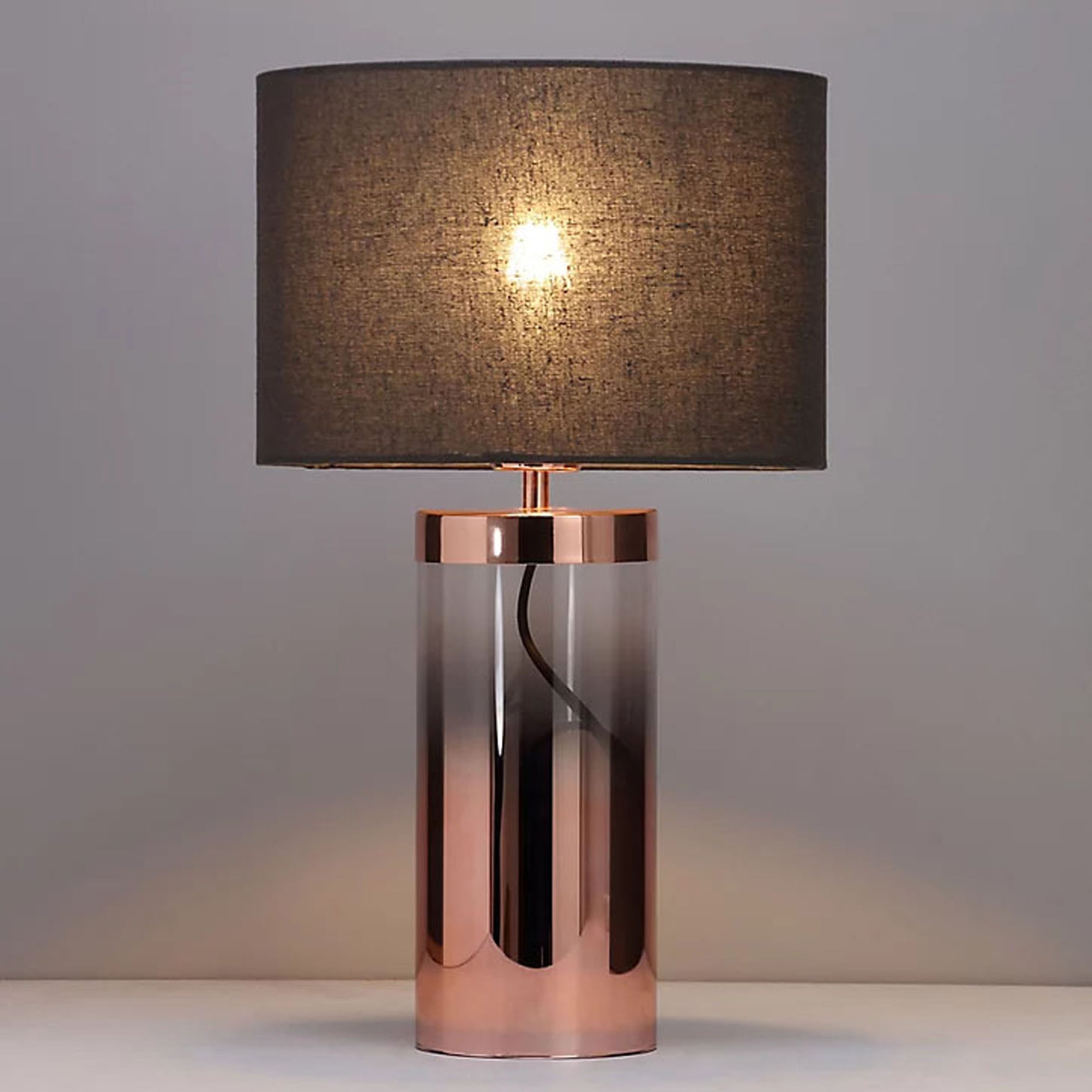 Inlight Table Lamp Electric Inline Copper Ombre Cylinder Light Bedroom 42W - Image 1