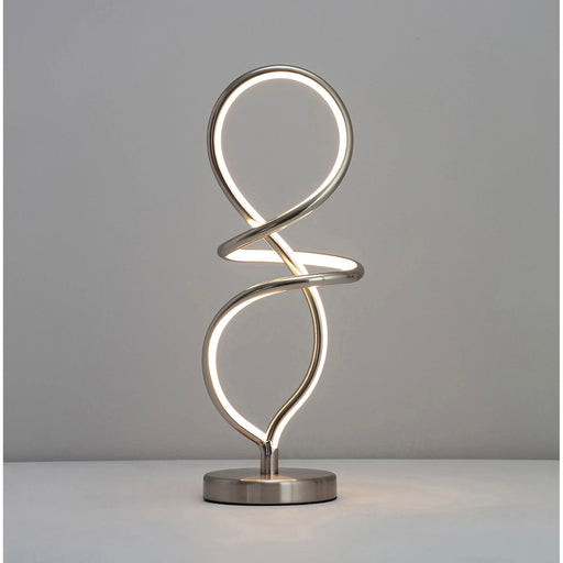 Inlight LED Table Light Leda Spiral Nickel Effect Living Room Bedroom Hallway - Image 1