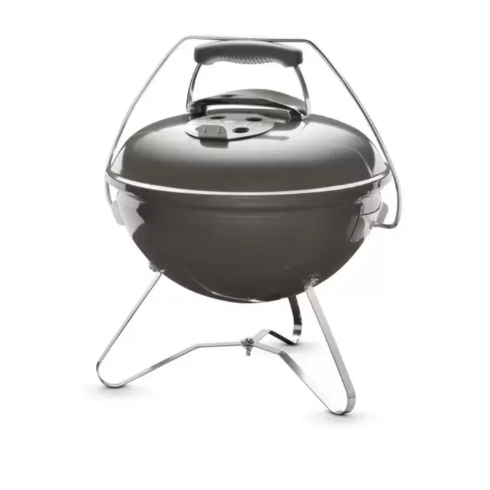 Charcoal Barbecue Grill Grey Outdoor Garden Camping Portable With Handle (H)43cm - Image 1