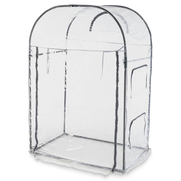 Kitchen Garden Grow Tunnel Clear PVC Fine Mesh Cover Steel 2 Windows Greenhouse - Image 1