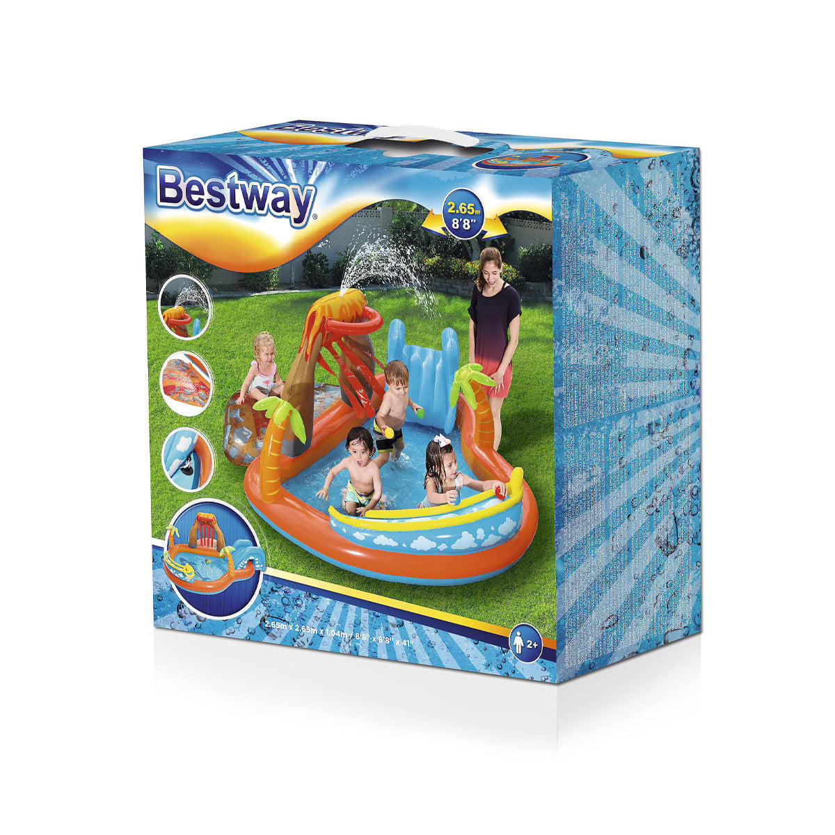 Bestway Swimming Pool With Slide Kids Inflatable Paddling Lava Lagoon Playground - Image 3