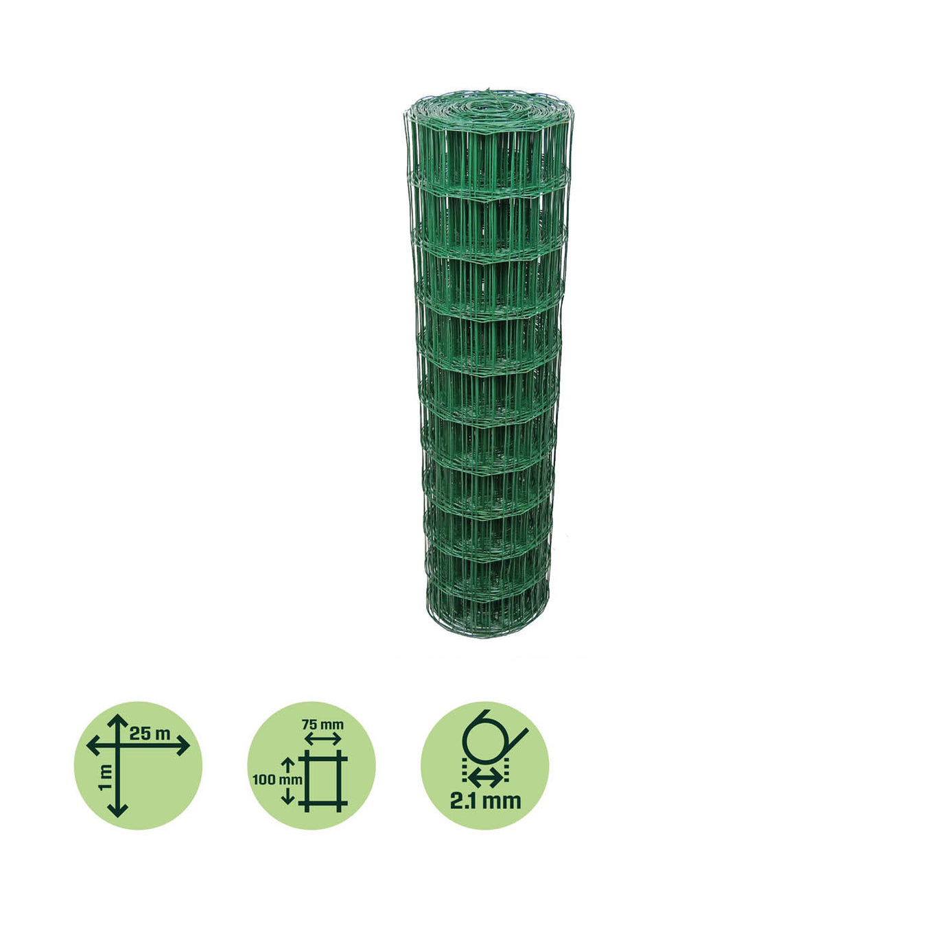 Klikstrom Wire Mesh Roll 75x100mm PVC Coated Steel Wear Resistant (L)25m (H)1m - Image 2