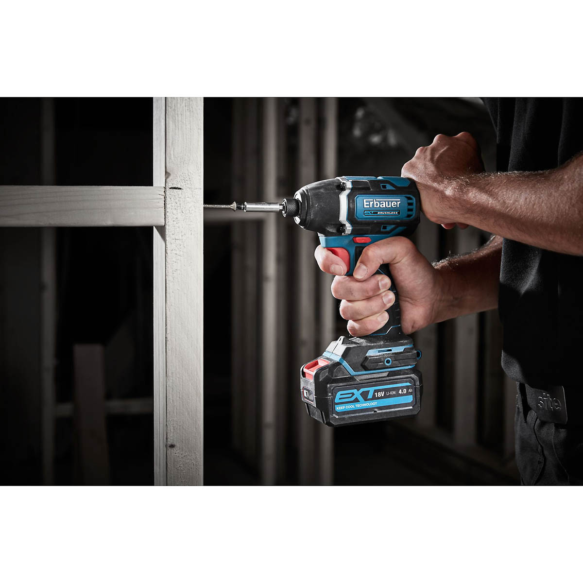 Erbauer Impact Driver Cordless 18V 4Ah Li-Ion EID18-Li Brushless Compact - Image 3