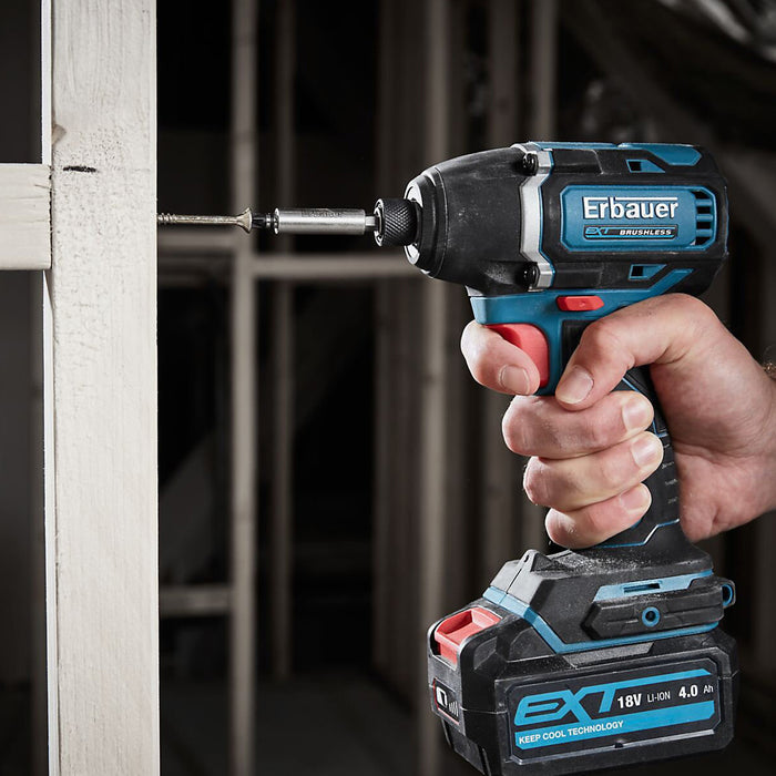 Erbauer Impact Driver Cordless 18V LED EID18-Li Brushless Compact Carry Case - Image 4