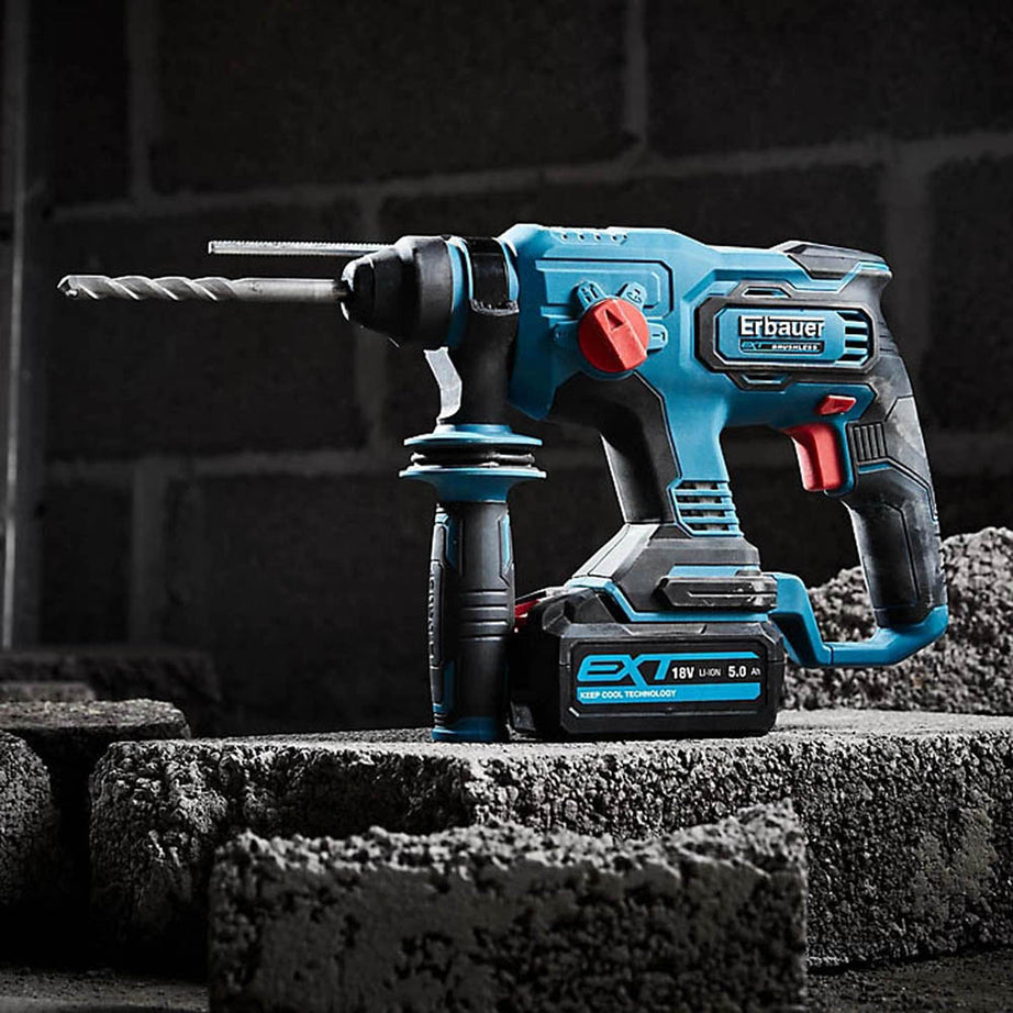 Erbauer SDS Plus Drill Cordless 18V ERH18-Li Brushless Variable Speed Body Only - Image 2
