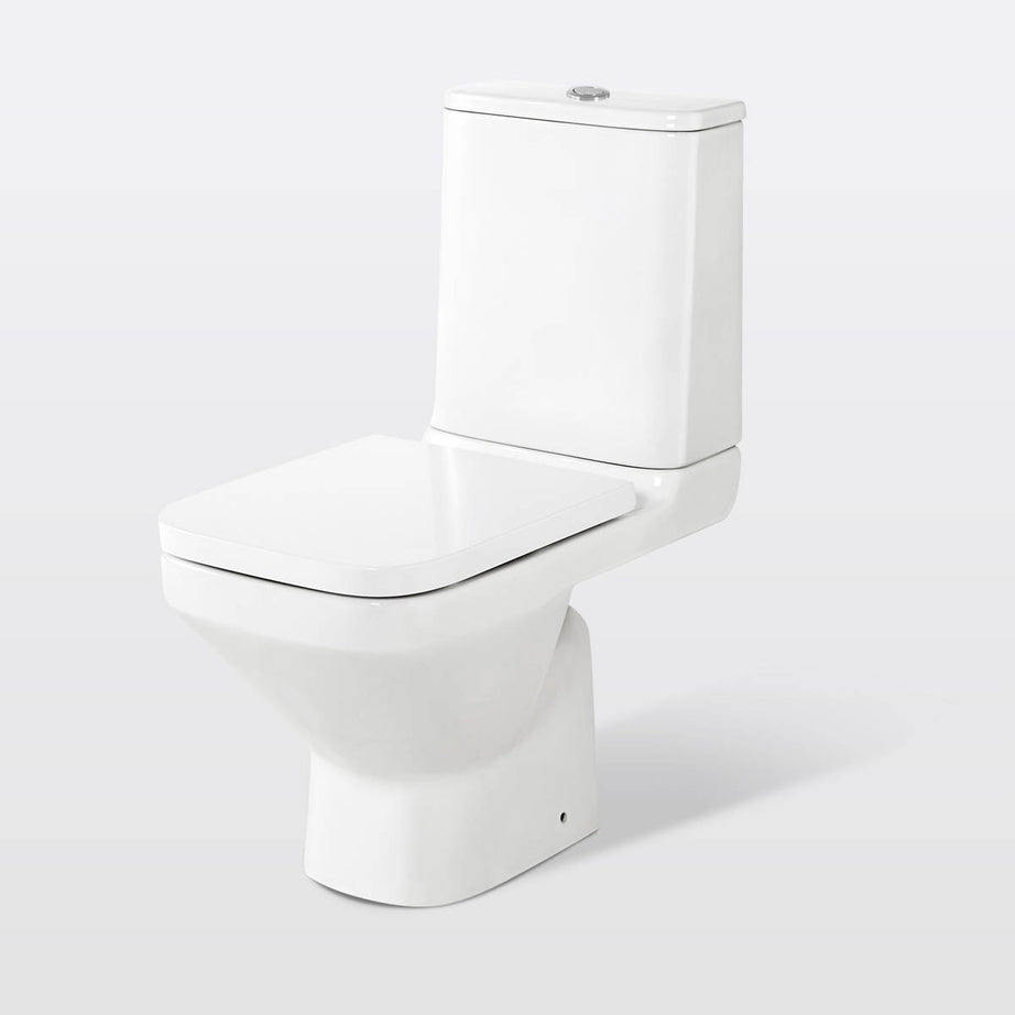 Teesta Close Coupled Toilet Soft Close Seat WC Bathrom White Dual Flush Cistern - Image 2