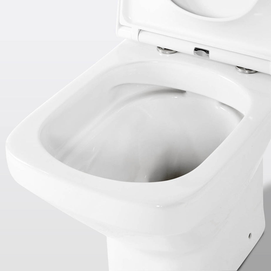Teesta Close Coupled Toilet Soft Close Seat WC Bathrom White Dual Flush Cistern - Image 9
