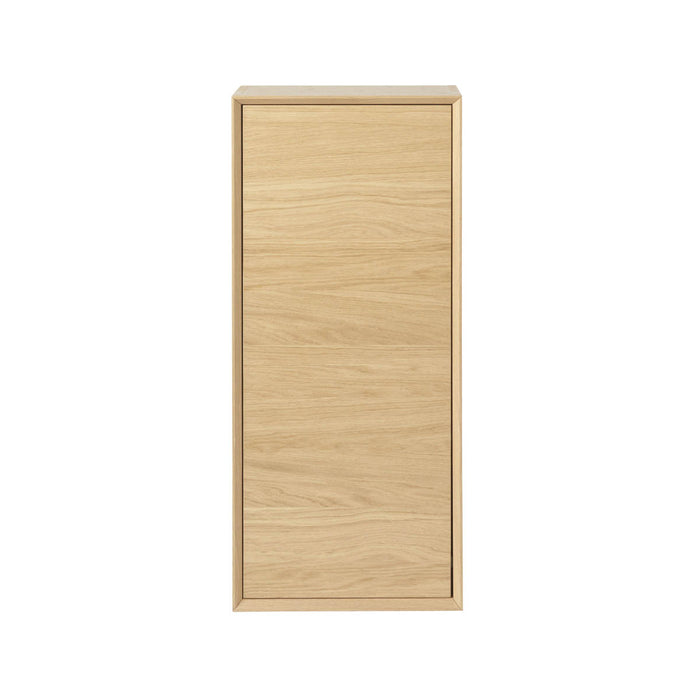 Bathroom Wall Cabinet Matt Oak Veneer Single Modern Slim 2 Shelves (H)90 (W)40cm - Image 3