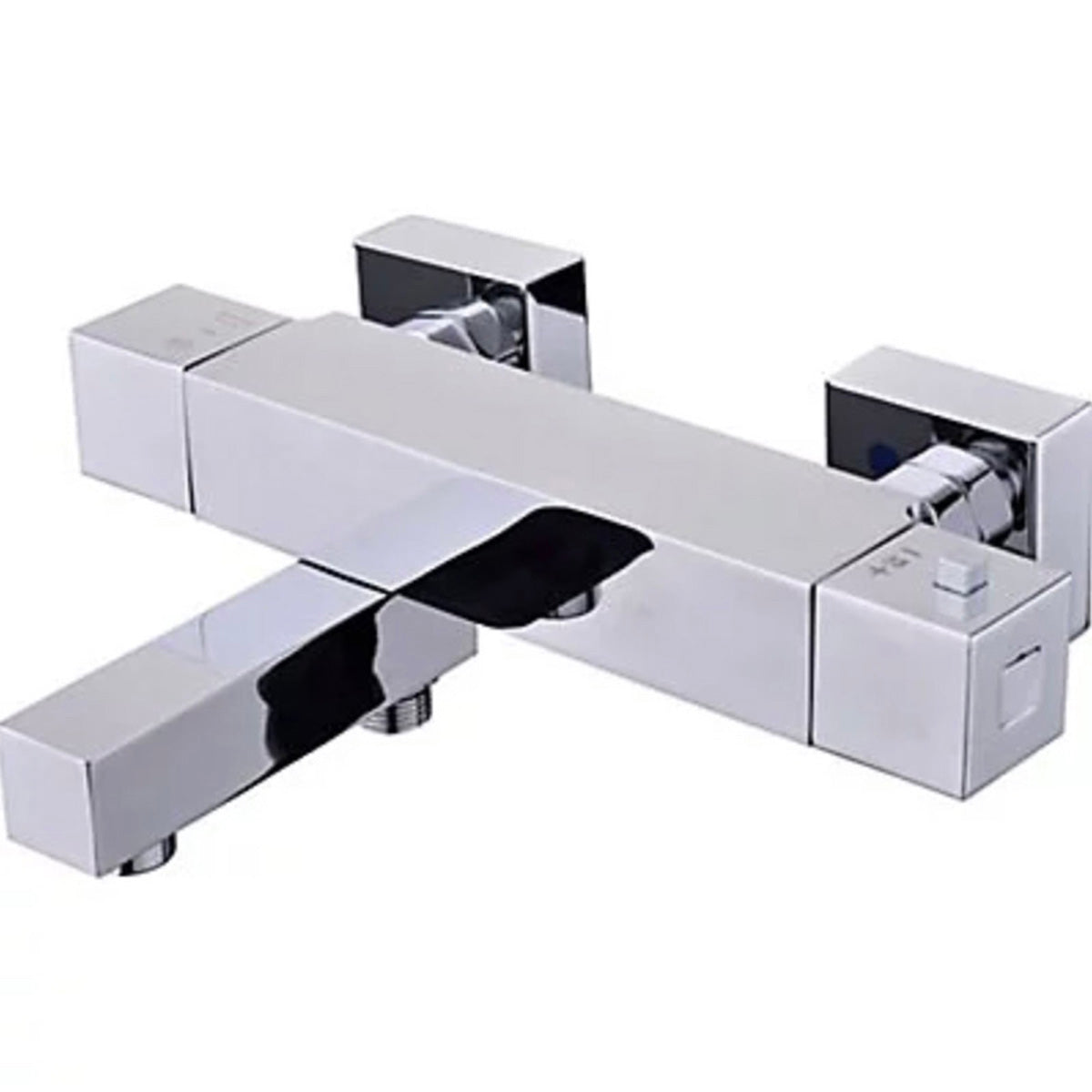Bath Filler Tap Shower Mixer Chrome Double Lever Wall Mounted Modern Bathroom - Image 1