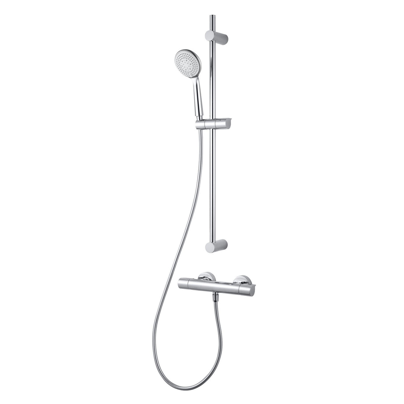 Thermostatic Mixer Shower 3 Spray Pattern Brass Round Head Bathroom Modern - Image 1