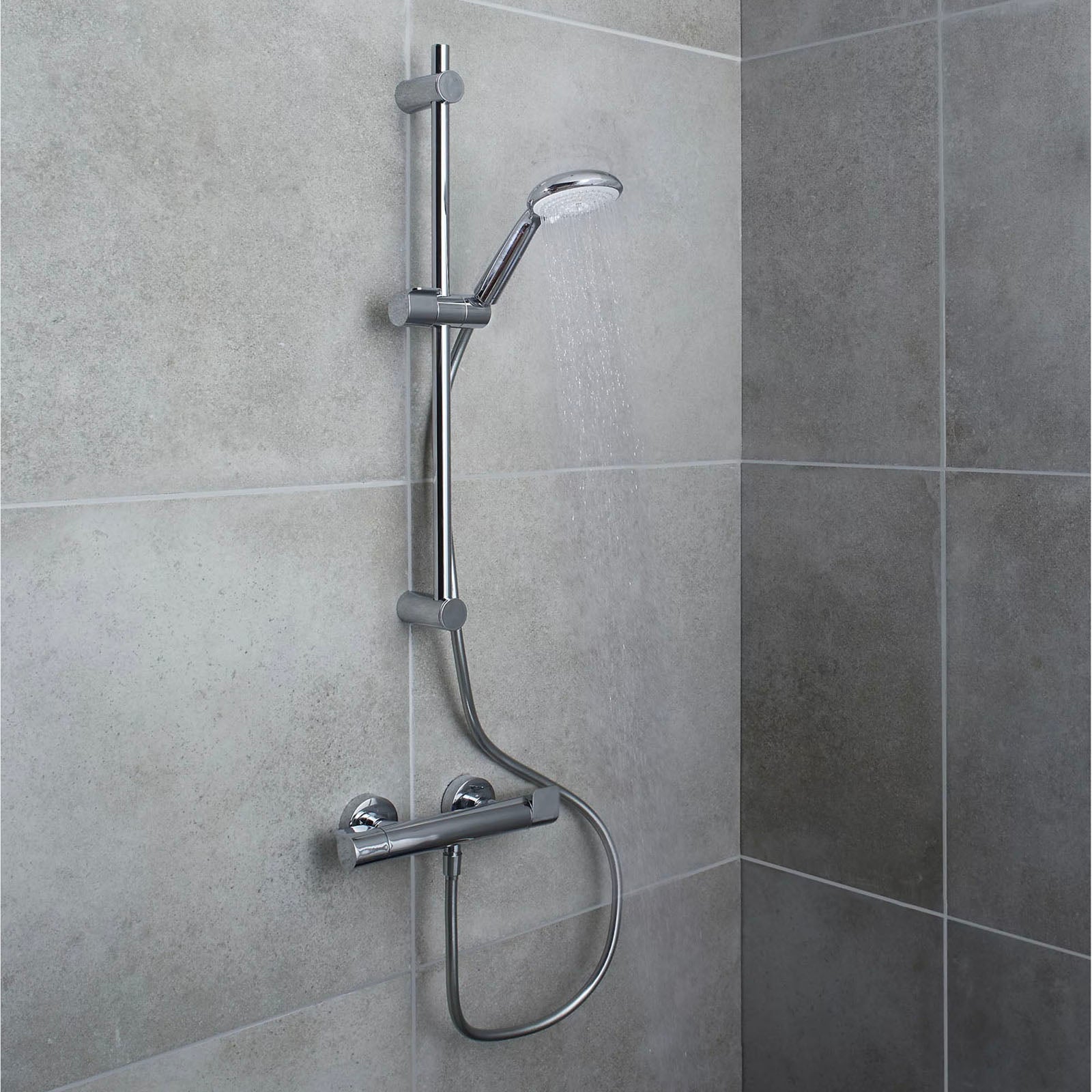 Thermostatic Mixer Shower 3 Spray Pattern Brass Round Head Bathroom Modern - Image 4