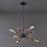 Pendant Ceiling Light 6 Lamp Steel Matt Black Copper Effect Dimmable (Dia)460 mm - Image 2