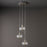 Pendant Ceiling Light 3 Lamp Glass Steel Nickel Effect Modern (Dia)300mm - Image 2