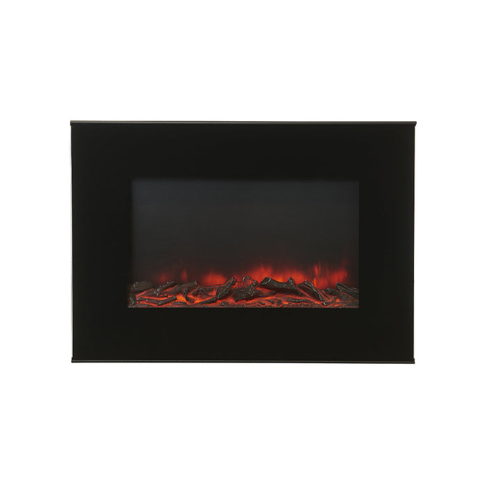 Electric Fireplace Wall Mounted Flat Glass Black Flame Effect Remote 1.9kW - Image 2