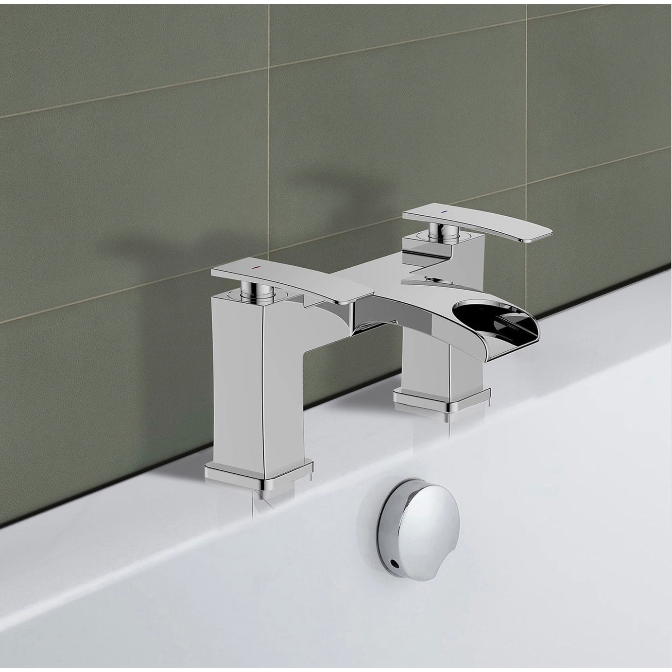 GoodHome Tap Bath Filler Contemporary Modern Chrome Manual High/Low Pressure - Image 2