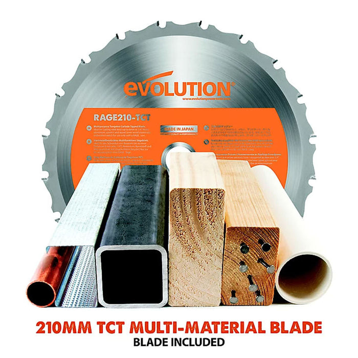 Evolution Mitre Saw Electric R210SMS Sliding Compound 210mm Spindle Lock 1500W - Image 3