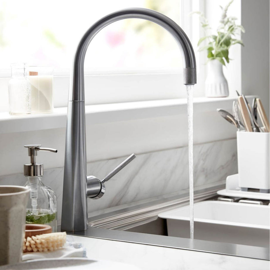 Kitchen Tap Mixer Stainless Steel Single Lever Ceramic Cartridge Modern Faucet - Image 3