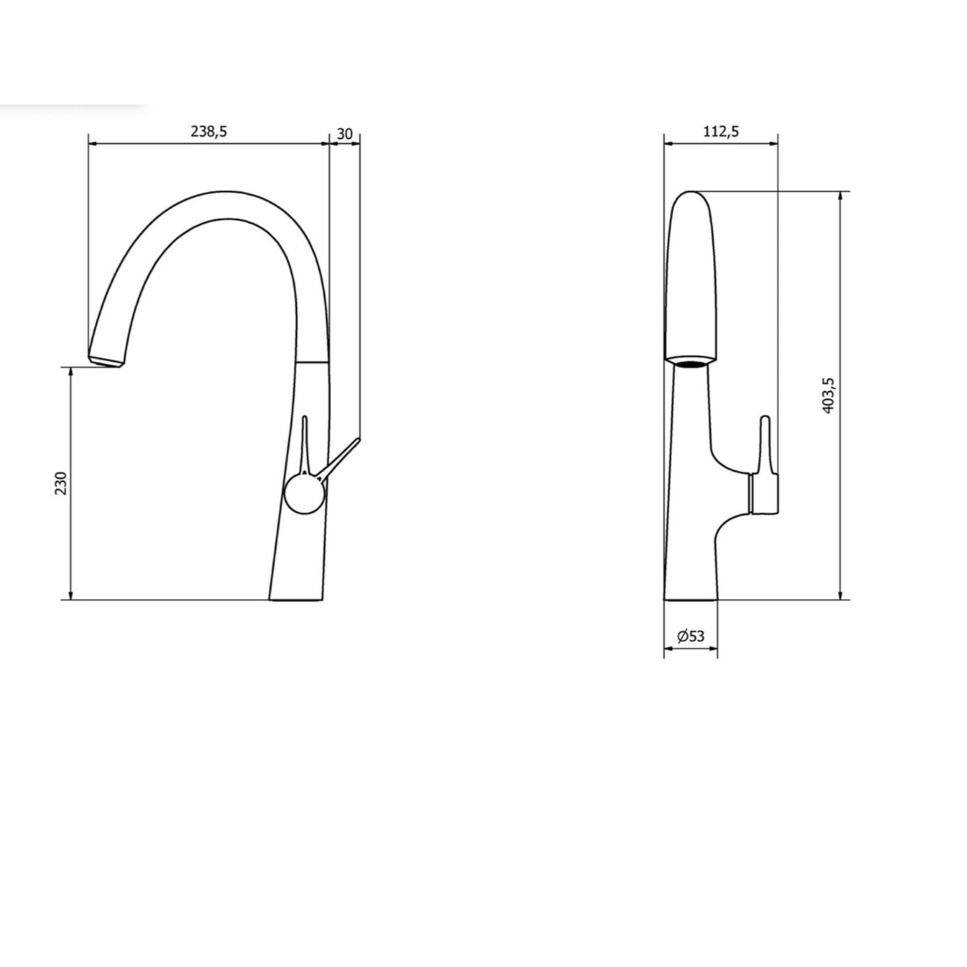 Kitchen Tap Mixer  Stainless Steel Single Lever Ceramic Cartridge Modern Faucet - Image 3