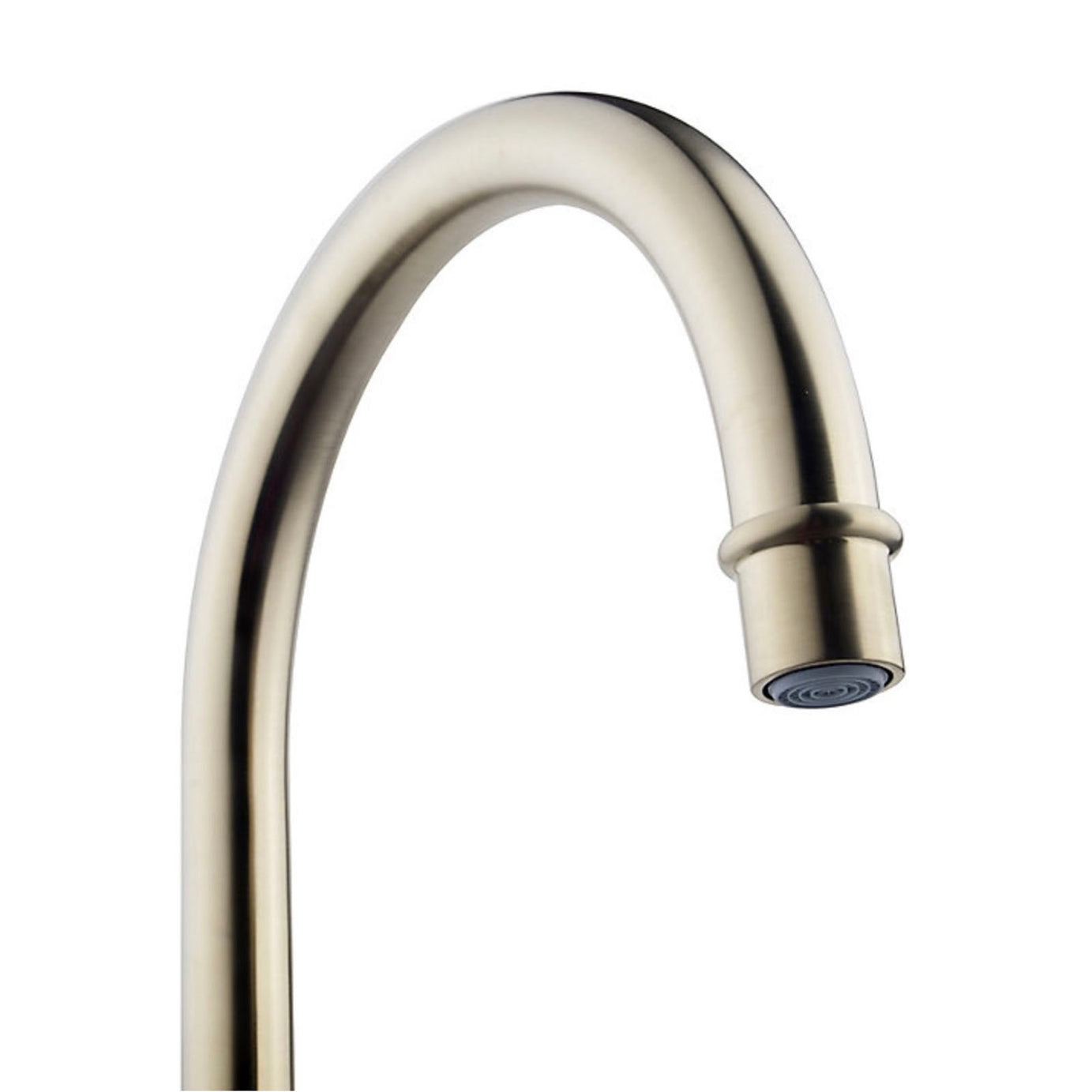 Kitchen Tap Mixer Double Lever Semi Gloss Gold Brass Effect Traditional Faucet - Image 2