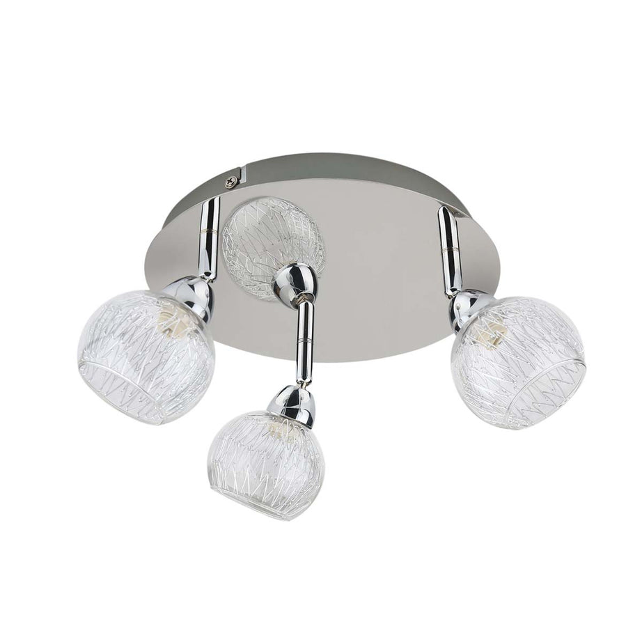 Ceiling Spotlight 3 Way Round Shades Gloss Chrome Effect Modern Elegant - Image 3