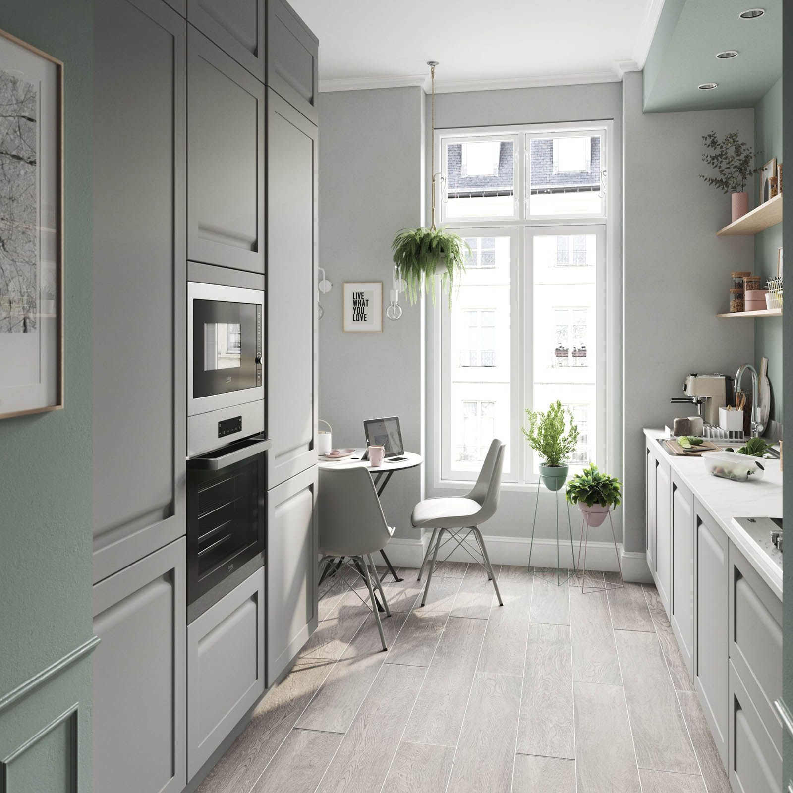 GoodHome Garcinia Integrated handle Matt grey Shaker Highline Cabinet door (W)600mm (H)715mm (T)20mm - Image 3