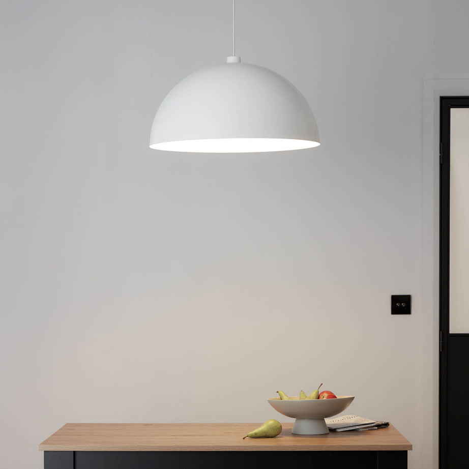 Pendant Light Shade Metal White Adjustable Industrial Contemporary (D)58cm - Image 2