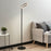 LED Floor Lamp Ring Light Matt Black Standing Livingroom Dimmable (H)113.5 cm - Image 3