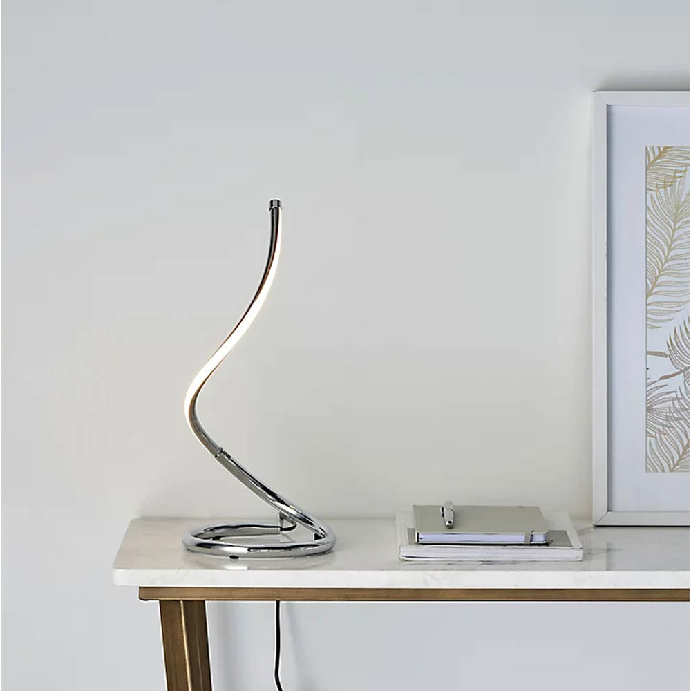 Table Lamp Polished Chrome Effect Warm White 423lm LED Contemporary IP20 40W - Image 2